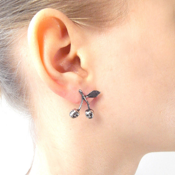 Cherry Brothers Earrings Silver on Model