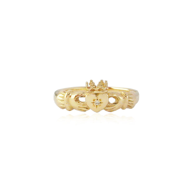 Claddagh Ring with Diamond x Gold Vermail