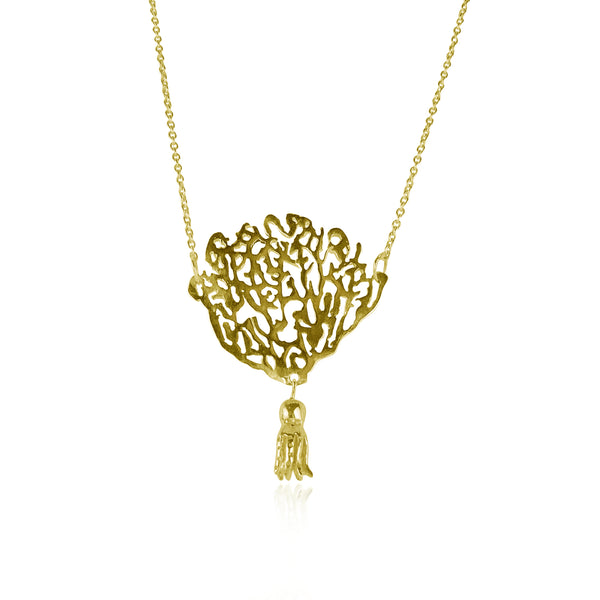 Coral & Octopus Necklace Gold