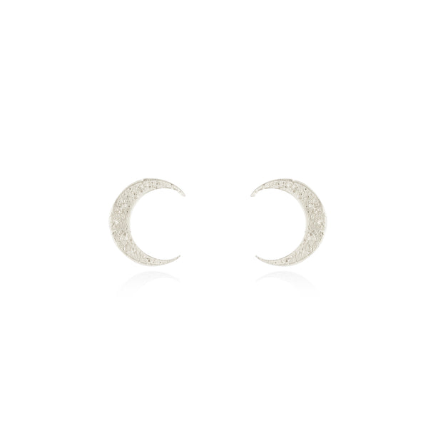 Crescent moon earrings silver