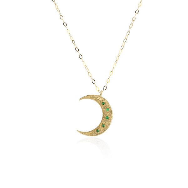 Crescent moon necklace 9k gold