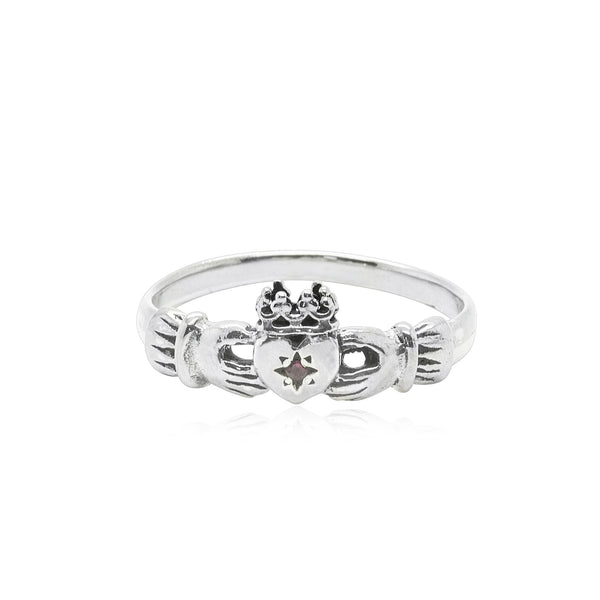 Claddagh Ring with Ruby x Silver