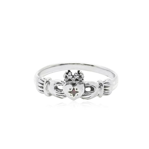 Claddagh Ring with Ruby x Silver