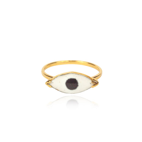 Enamel Eye Ring Gold