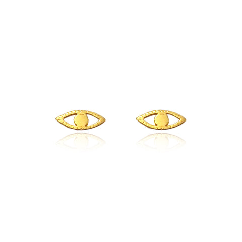 Eye stud earrings gold