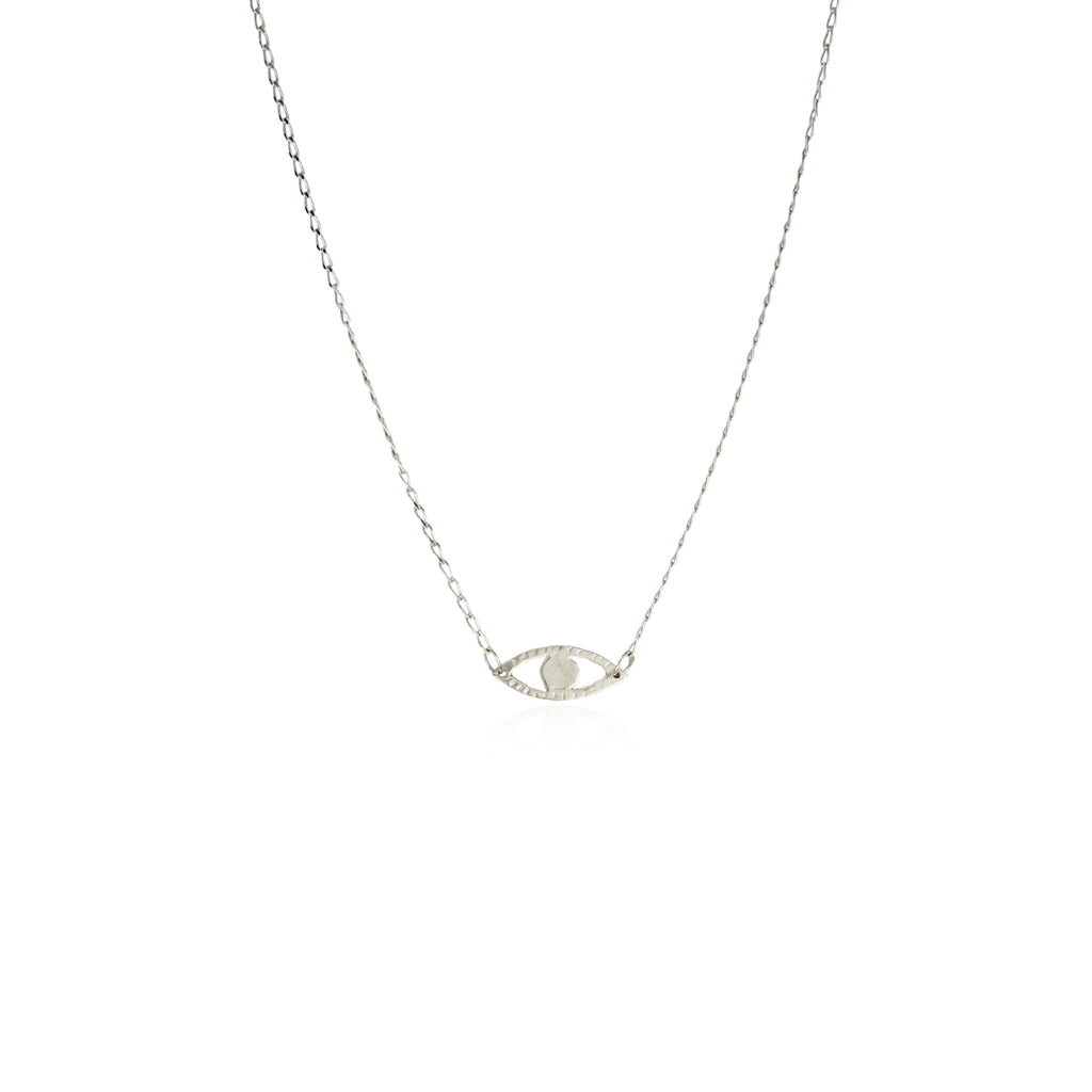 Silver eye necklace