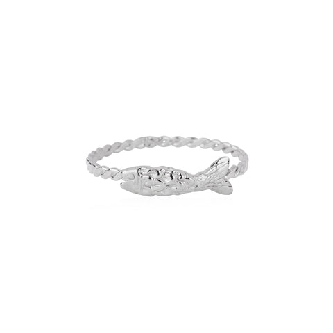 Micro Fish Ring Silver