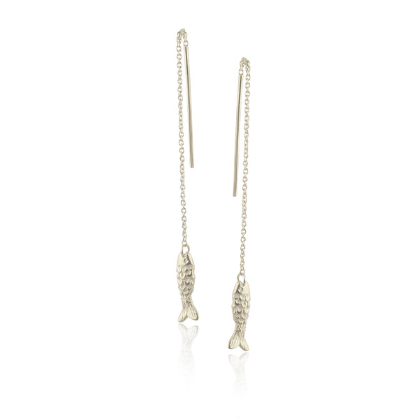 Fishing earrings silver