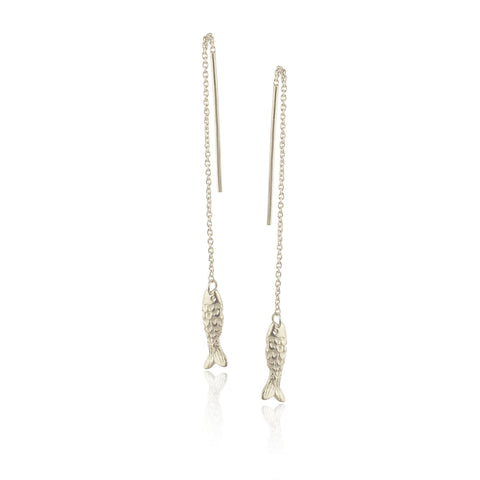 Fishing earrings silver