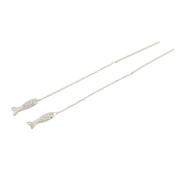 Fishing earrings silver
