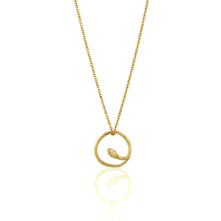 Round Snake Necklace Gold Product Shot Main