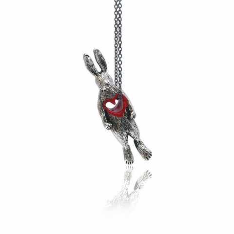 Stolen Heart Bunny Necklace Silver Product Shot Main