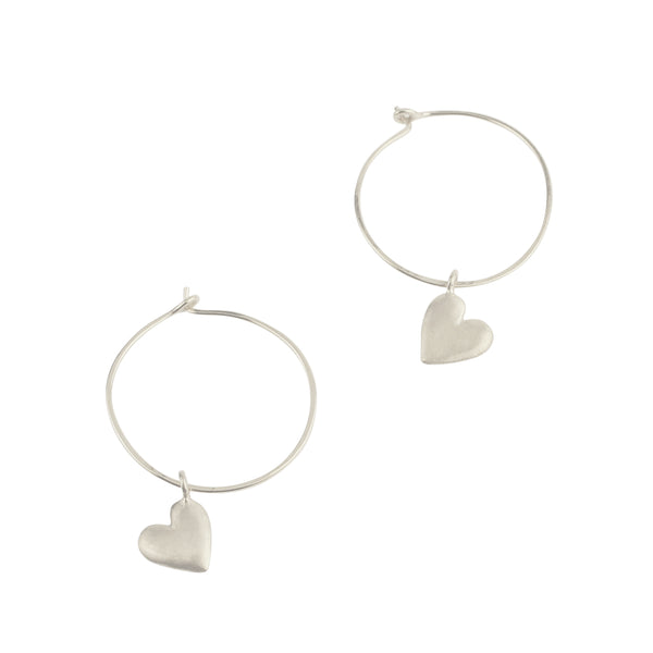 Matte heart hoop earrings