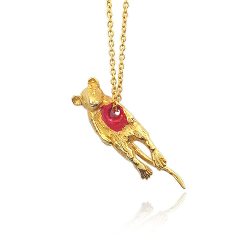 Hole in Heart Mouse Necklace Gold Product Shot