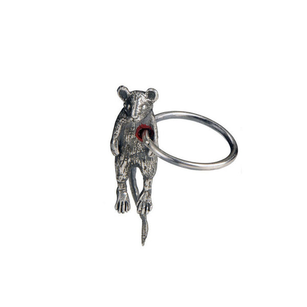 Hole in Heart Mouse Ring Silver Product Shot