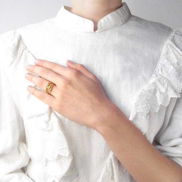 Tiny Snake Rings on Model