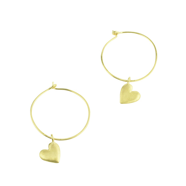 Matte heart hoop earrings