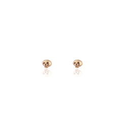 Micro Skull Stud Earrings 9ct Gold