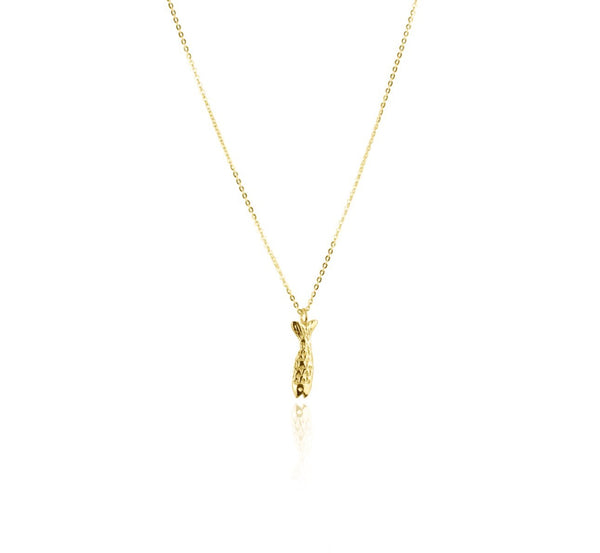 Micro Fish necklace gold