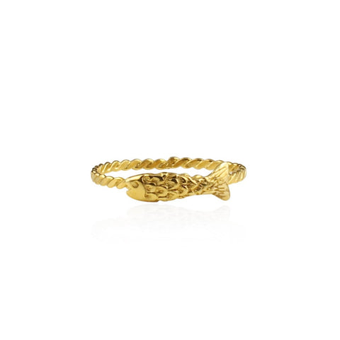 Micro Fish Ring Gold
