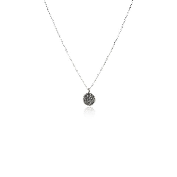 Mini moon disc necklace silver