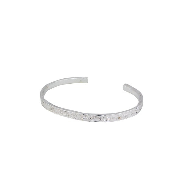 Moon crater bangle silver 4mm