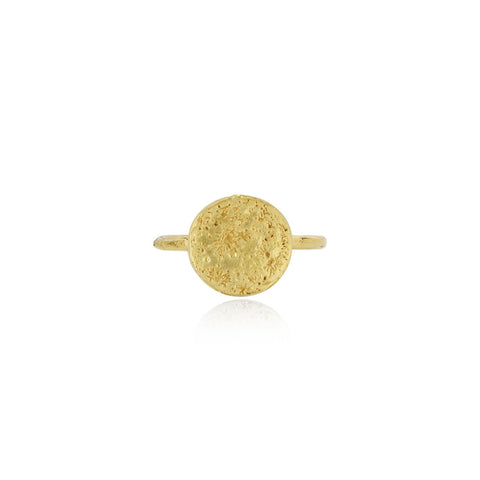 Moon disc ring gold