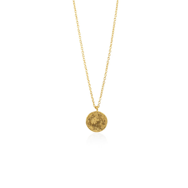 Moon disc necklace gold vermeil