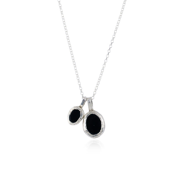 Rustic onyx double necklace