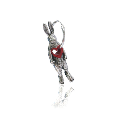 Stolen Heart Bunny Hoop Earring Product Shot Main