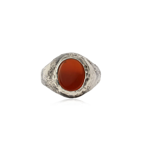 Rustic Signet Ring - Carnelian