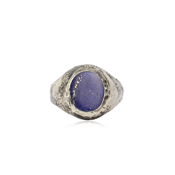 Rustic Lapis Lazuli Signet Ring