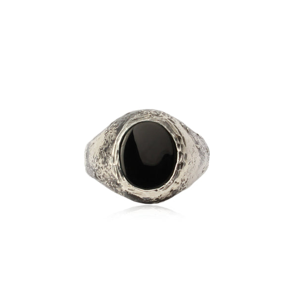 Rustic Onyx Signet Ring
