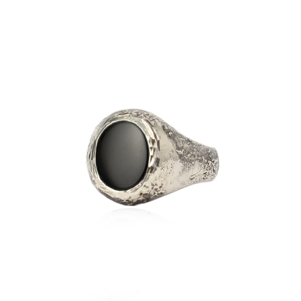 Rustic Onyx Signet Ring