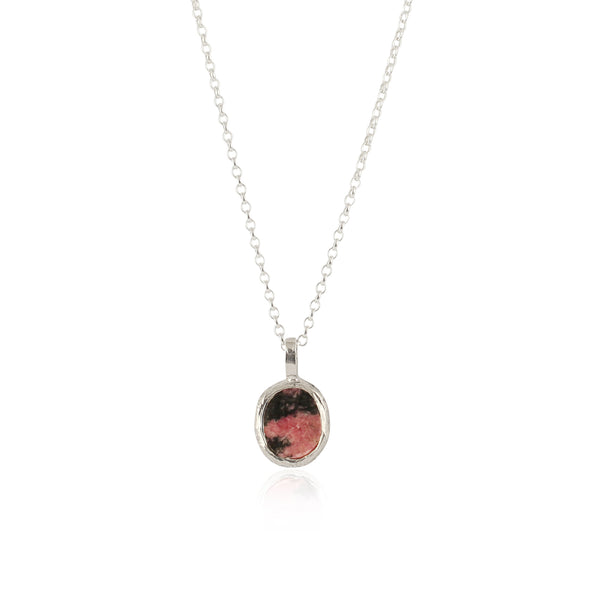 Rustic rhodonite necklace Large