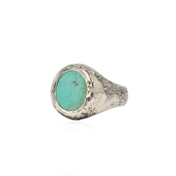 Rustic Turquoise Signet Ring