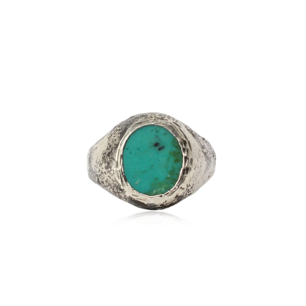 Rustic Turquoise Signet Ring