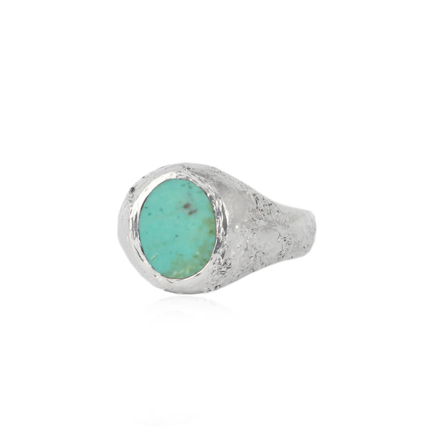 Rustic Turquoise Signet Ring