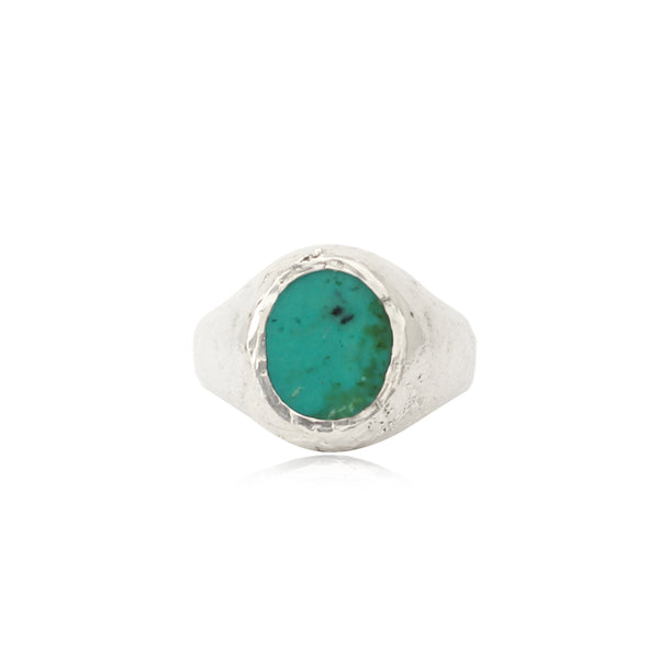 Rustic Turquoise Signet Ring