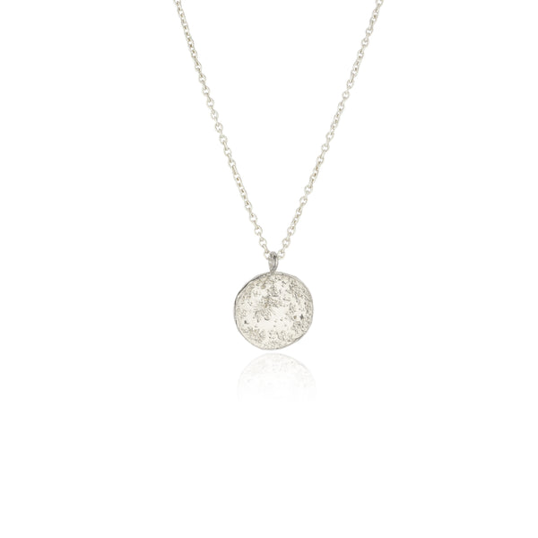 Moon disc necklace silver
