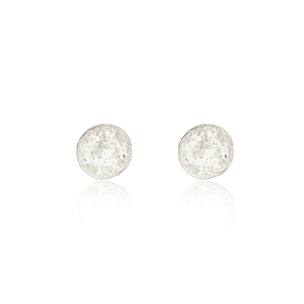 Moon disc earrings silver