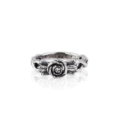 Baby Skull in Rose Ring Silver