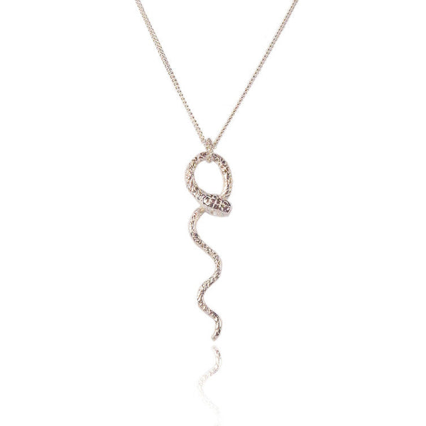 Waving Snake Necklace Silver Product Shot Main