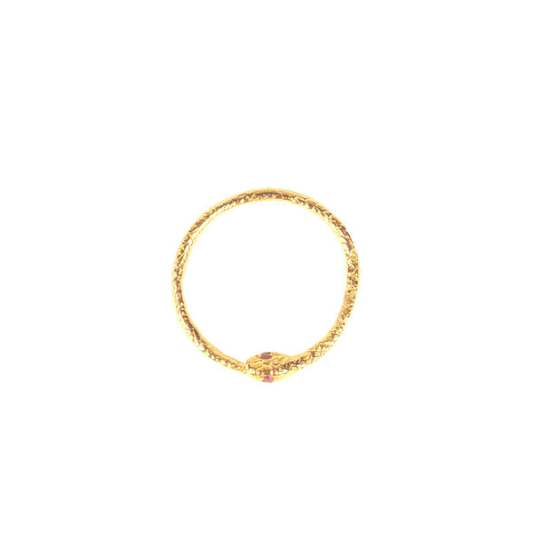Tiny Snake Ring - Gold Vermeil - Ruby Eyes Product Shot