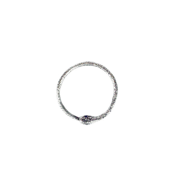 Tiny Snake Ring - Silver - Sapphire Eyes Product Shot
