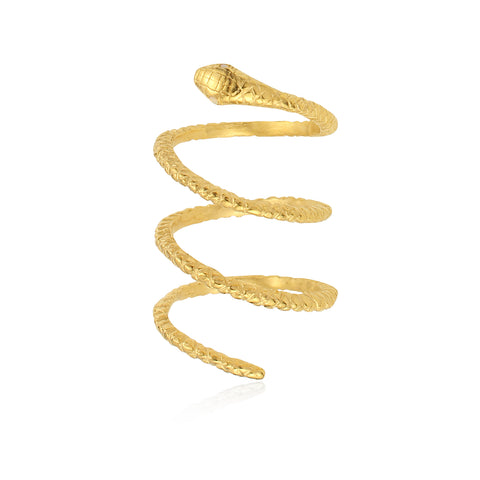 Spiral snake ring gold