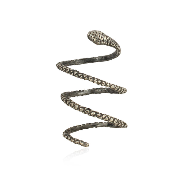 Spiral snake ring silver
