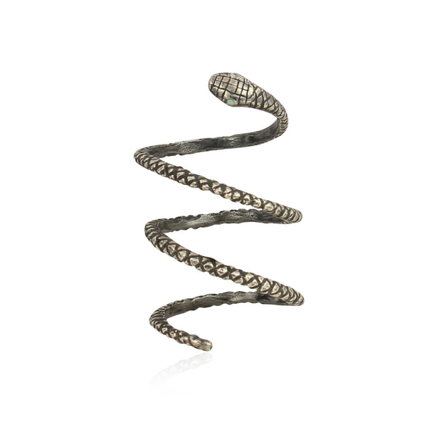 Spiral snake ring silver