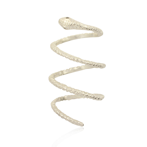 Spiral snake ring silver