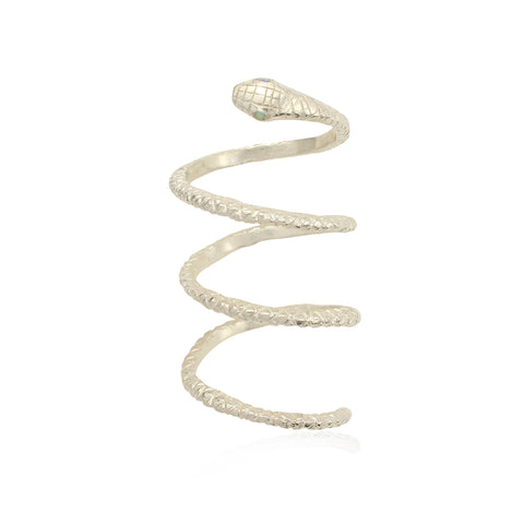 Spiral snake ring silver